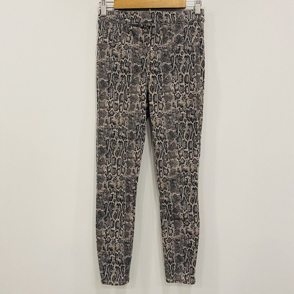 SPANX S Jeanish Ankle Pull On Slim Leggings Snakeskin Print Black Taupe City